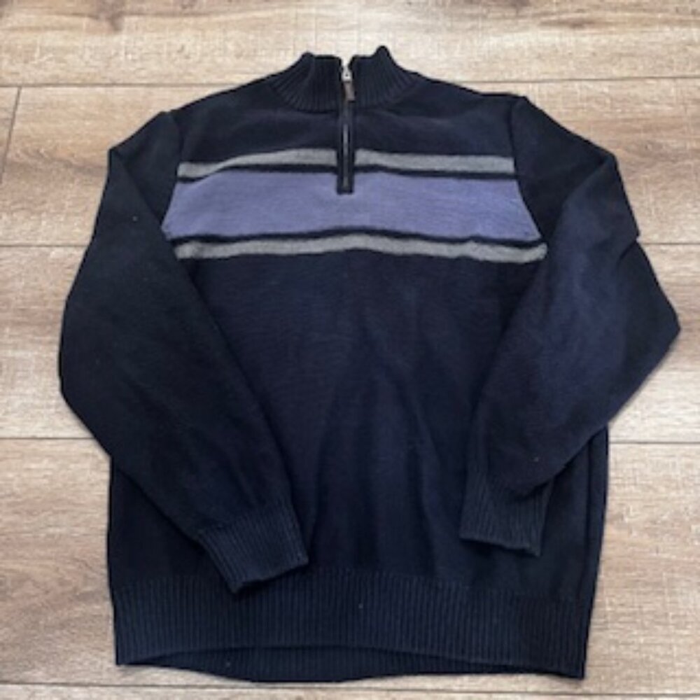 Dockers 1/4 Zip Up‎ Pullover Cotton Long Sleeve Blue Sweater Mens Sz XXL